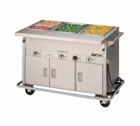 Dinex ServeXpress DXPDME4PTSBH Mobile Electric Hot Food Counter with 4 Sealed Wells