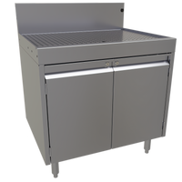 Glastender DBCB-30 Stainless Steel Underbar Drainboard Cabinet Base with Hinged Doors, 30 Inch W x 24 Inch D