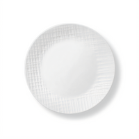 Corelle Essentials Woven Design Round Salad Plate, 8-1/2 Inch, White Vitrelle Glass, Case of 24