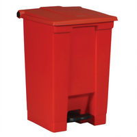 Rubbermaid Commercial Step-On 12 Gallon Red Bathroom Trash Can