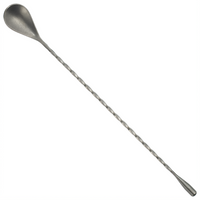 Winco After 5 12-Inch 18/8 Stainless Steel Bar Spoon with Teardrop End
