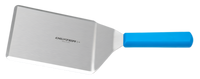 Dexter Russell Basics 6 x 5 Inch Stainless Steel Hamburger Turner with Offset Blade and Blue Polypropylene Handle