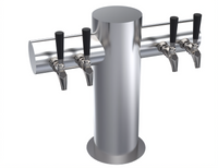 Krowne Max-T Style 4-Faucet Glycol-Cooled Countertop Beer Tower