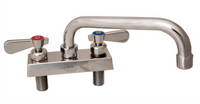 BK Resources Evolution Series 4-Inch Centers Deck Mount Stainless Steel Faucet with 10-Inch Swing Spout