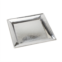 American Metalcraft 14-Inch Square Hammered Stainless Steel Serving Tray