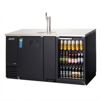 Everest Refrigeration EBD3-BBG Back Bar and Direct Draw Keg Refrigerator Combo, 68 Inch, 24 Cu. Ft., 1 Faucet, Black