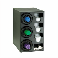 Dispense-Rite STL-C-3LBT Adjustable Countertop Cup, Lid and Straw Dispenser Cabinet, Left-Side 3-Dispenser