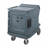 Cambro Camtherm Low Profile Electric Hot Holding Cabinet Cart, Single Door, Celsius Digital Thermometer, Granite Gray