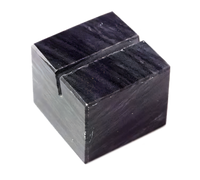 American Metalcraft Black Marble Square Menu Card Holder, 1-1/4 Inch