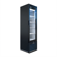 Beverage Air Marketeer MT08-1H6B One-Section Reach-In Glass Door Refrigerated Merchandiser, 7.69 Cu. Ft., Black