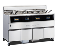 Henny Penny F5 4-Well Electric Open Fryer with Built-In Filtration and 30 lb Vats