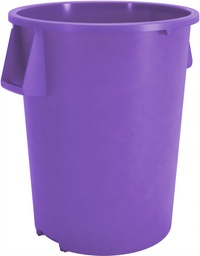 Bronco 55 Gallon Round Stackable Polyethylene Waste Container, Purple