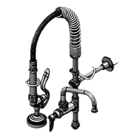 T&S Brass Mini Pre-Rinse Unit Retrofit Kit with Low-Flow Spray Valve and 6 Inch Swing Nozzle