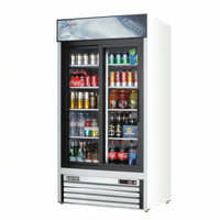 Everest Refrigeration Two-Section Reach-In Sliding Glass Door Merchandiser Refrigerator, 33 Cu. Ft., Bottom-Mounted Self-Contained