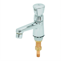 T&S Brass B-0712 Single Hole Deck Mount Basin Faucet with Push Button Metering, 2.2 GPM