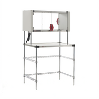 Metro Super Erecta Hot 36-Inch Stainless Steel Heated Work Table with Enclosed Heated Shelf and 3-Sided Open Base