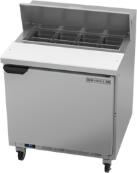 Beverage-Air SPE32HC-08 One-Section Sandwich Top Refrigerated Prep Table, 32-Inch Wide, Solid Door, 8.01 Cu. Ft.