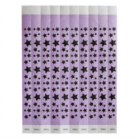 Bar Maid Stars Tyvek No-Tear Wristbands, Purple/Black, Sequentially Numbered, 3/4 x 9.5 Inches, 500/Pack