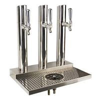 Skyline 3-Column Glycol-Cooled Countertop Draft Beer Station with Integrated Drip Pan and Glass Rinser