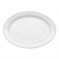 Birkhall 20-Inch x 13-3/4-Inch White Oval Rolled Edge Porcelain Platter