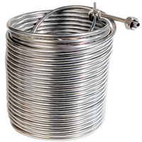 Left-Hand Stainless Steel Cooling Coil for Beer Dispensers, 120 Ft x 3/8-Inch O.D.