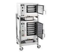 AccuTemp Steam'N'Hold Two-Compartment Boilerless Convection Steamer with Stand and Casters, Electric, 240V