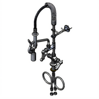 T&S MPY-2DCN-08-CR EasyInstall Single-Hole Deck-Mount Pre-Rinse Unit — 8 Inch Swing Nozzle, 24 Inch Spring Hose, 0.65 GPM
