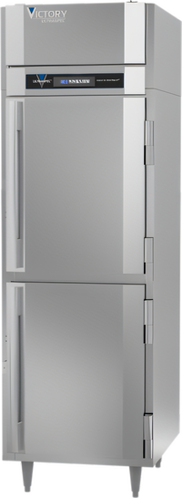 Victory UltraSpec Pass-Thru Solid Half-Door Heated Holding Cabinet, 1 Section, Standard Depth, Floor Model