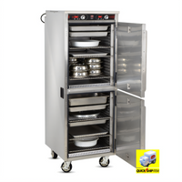 FWE Handy Line Mobile 2-Compartment Split-Cavity Heated Holding Cabinet, Stainless Steel, 36 Pan Capacity