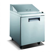 U-Star 27-Inch Refrigerated Salad/Sandwich Prep Table, 1 Door, 1 Section, Rear-Mounted Self-Contained Refrigeration