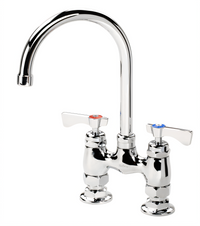 Krowne Royal Series 4-Inch Center Raised Deck-Mount Faucet with 6-Inch Gooseneck Spout