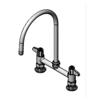 equip 8-Inch Deck Mount Mixing Faucet with 9-Inch Swivel Gooseneck and Lever Handles
