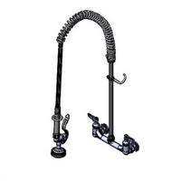 EasyInstall 8-Inch Wall Mount Pre-Rinse Unit with Accessory Tee and Wall Bracket
