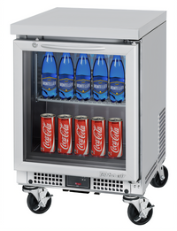 Turbo Air M3 Series 20-Inch Shallow Depth Glass Door Undercounter Refrigerator