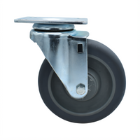BK Resources 5SBR-1PT-GR Shelf Casters & Leveling Feet