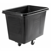 Rubbermaid Commercial Executive Mobile Cube Truck Prep Cart, 16 Cu. Ft., Black