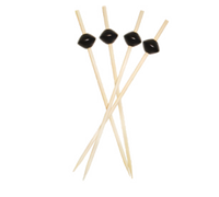 Black Diamond-Shaped Wood Ball Pick, 25 per Pack, 100 Packs per Case