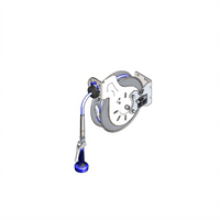 Open Epoxy Coated Steel Retractable Hose Reel System with 35-Foot 3/8-Inch Hose and High Flow Spray Valve