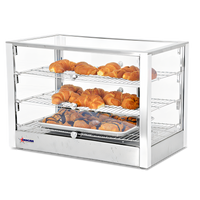 Omcan Countertop Hot Food Display Warmer, Full/Self-Service, 115 L, Stainless Steel and Glass