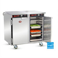 FWE Handy Line HLC-16 Mobile Undercounter Heated Holding Cabinet, 2 Compartment, 16 Full-Size Pan Capacity