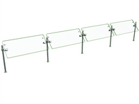 Hatco Flav-R-Shield ORBIT360-132 Self-Service Sneeze Guard, 4-Bay, 132 Inch Wide x Adjustable 2-14 Inch Deep x 23 Inch High