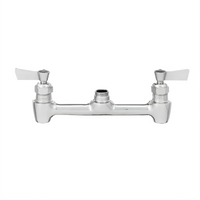 Fisher 8-Inch Backsplash-Mount Brass Control Valve with Swivel Outlet and Lever Handles
