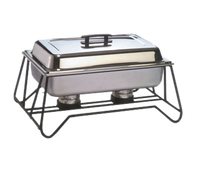 American Metalcraft SCF2 Full-Size Stackable Black Wrought Iron Chafer Frame with 2 Fuel Holder Slots