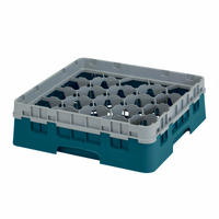Camrack® Full Size 20-Compartment Glass Rack with Soft Gray Extender, Teal
