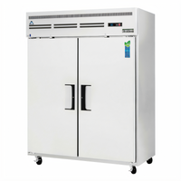 Everest Refrigeration ESWF2 Two-Section Upright Reach-In Freezer, 55 Cu. Ft., Top-Mounted Self-Contained, Solid Locking Doors, Stainless Steel