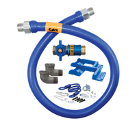 Dormont Blue Hose 1 Inch ID 48 Inch Moveable Gas Connector Kit with Safety Quik Valve and Safety-Set Wheel Placement System