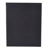 Winco Black Double-Fold Leather-Like Menu Cover for 8-1/2 x 11-Inch Inserts