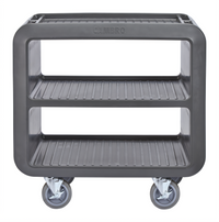 Cambro Service Cart Pro Medium 3-Shelf Open-Side Bus Cart with 6-Inch Swivel Casters