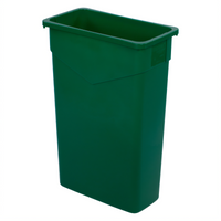 Trimline 23-Gallon Rectangular Waste Container, Green, Polyethylene, Without Lid