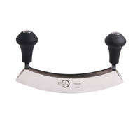 Mercer Culinary 8 Inch Double-Blade Mezzaluna Chopping Knife with Rubberized Knob Handles
